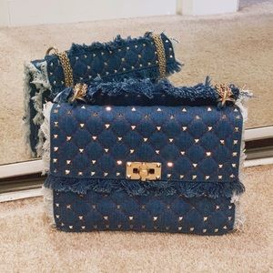 Valentino rockstud denim bag
